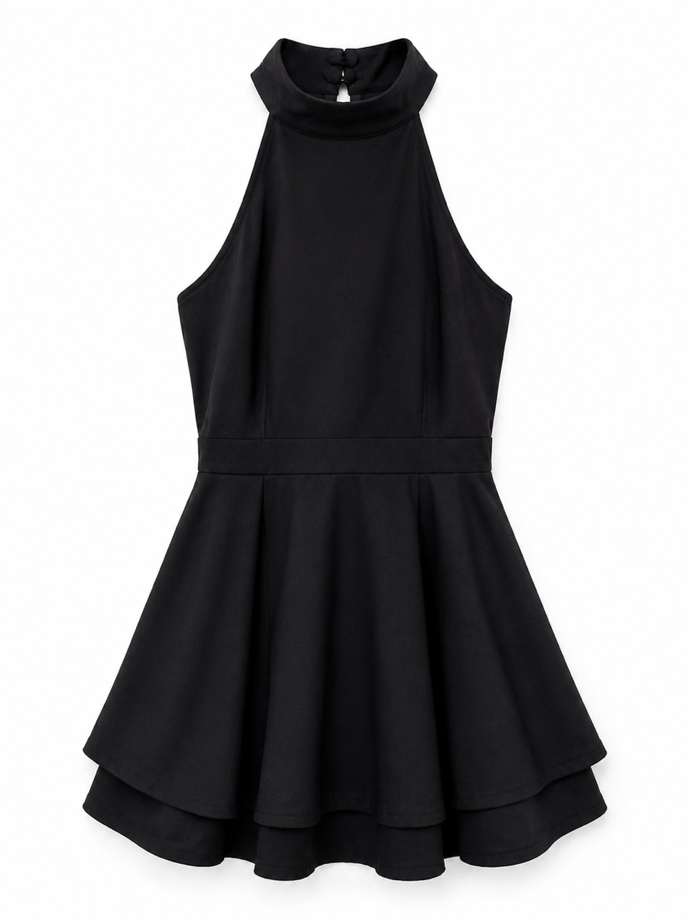 Lulu's Black Halter Fit-and-Flare Dress